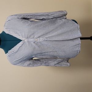 Old Navy white and blue pinstripe blouse
